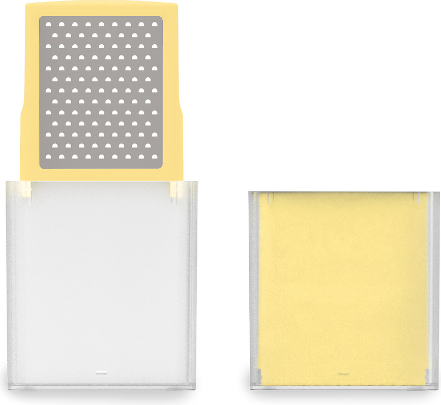 Duo Râpe à Fromage avec récipient, jaune clair