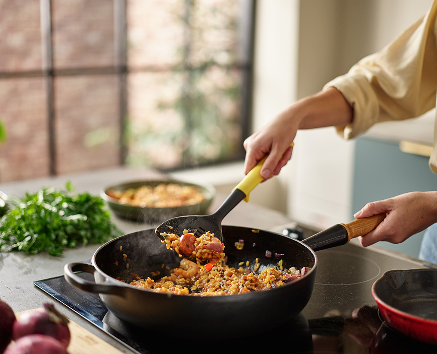 Duo Spatule de Cuisine, grise et jaune