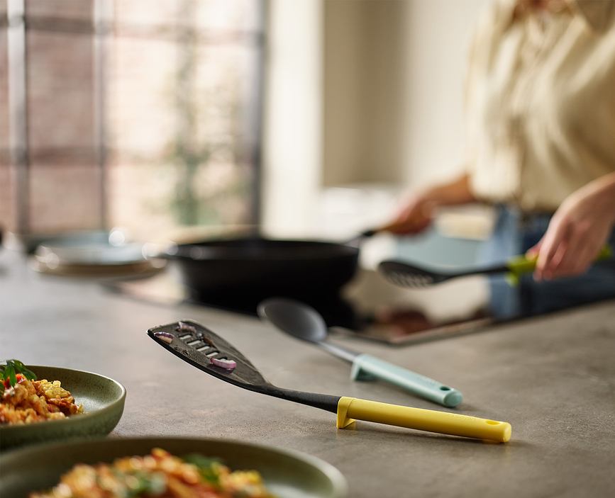 Duo Spatule de Cuisine, grise et jaune