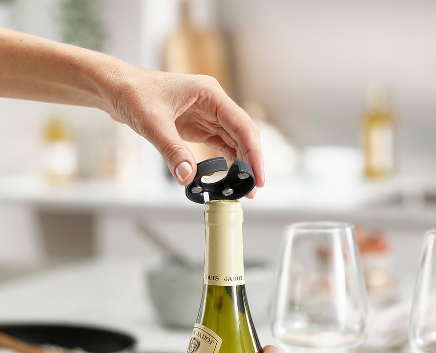 Duo Vadičep s otvaračem za boce i nožićem za foliju tamnosivi