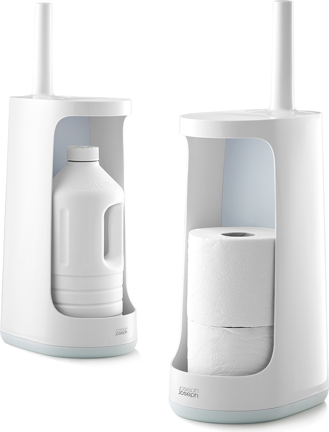 Easystore Brosse WC, grande, avec espace de rangement pour détergent, bleue