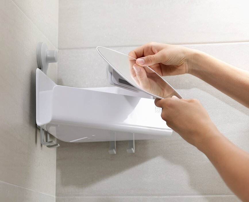 EasyStore Étagère de Douche d'angle avec miroir