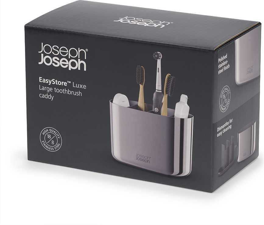EasyStore Luxe Pot à Brosses à Dents, acier