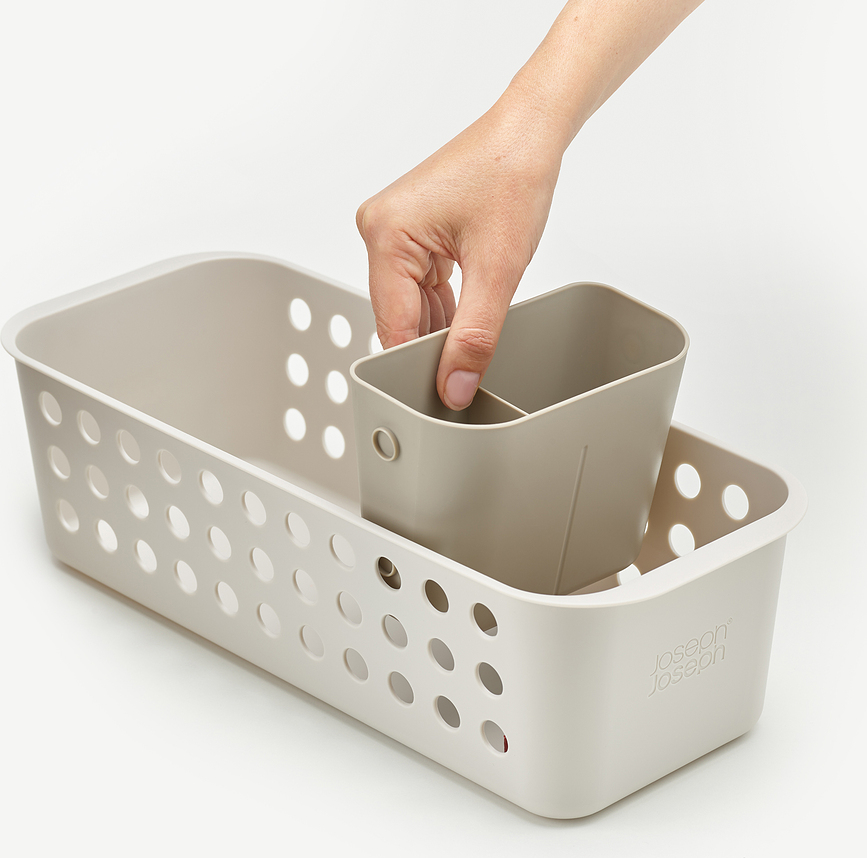 EasyStore Slimline Organisateur de Salle de Bain, écru