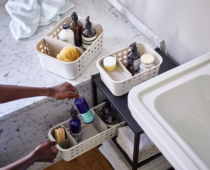 EasyStore Slimline Organisateur de Salle de Bain, écru