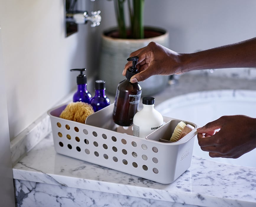 EasyStore Slimline Οργανωτής Μπάνιου, εκρού