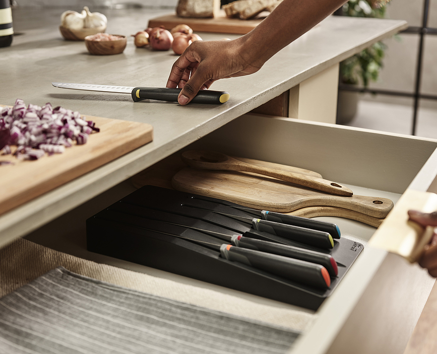 Elevate Couteaux colorés, avec support de rangement, Set 6 pièces