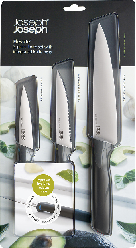 Elevate Couteaux d'office, dentelé et de chef, Set 3 pièces