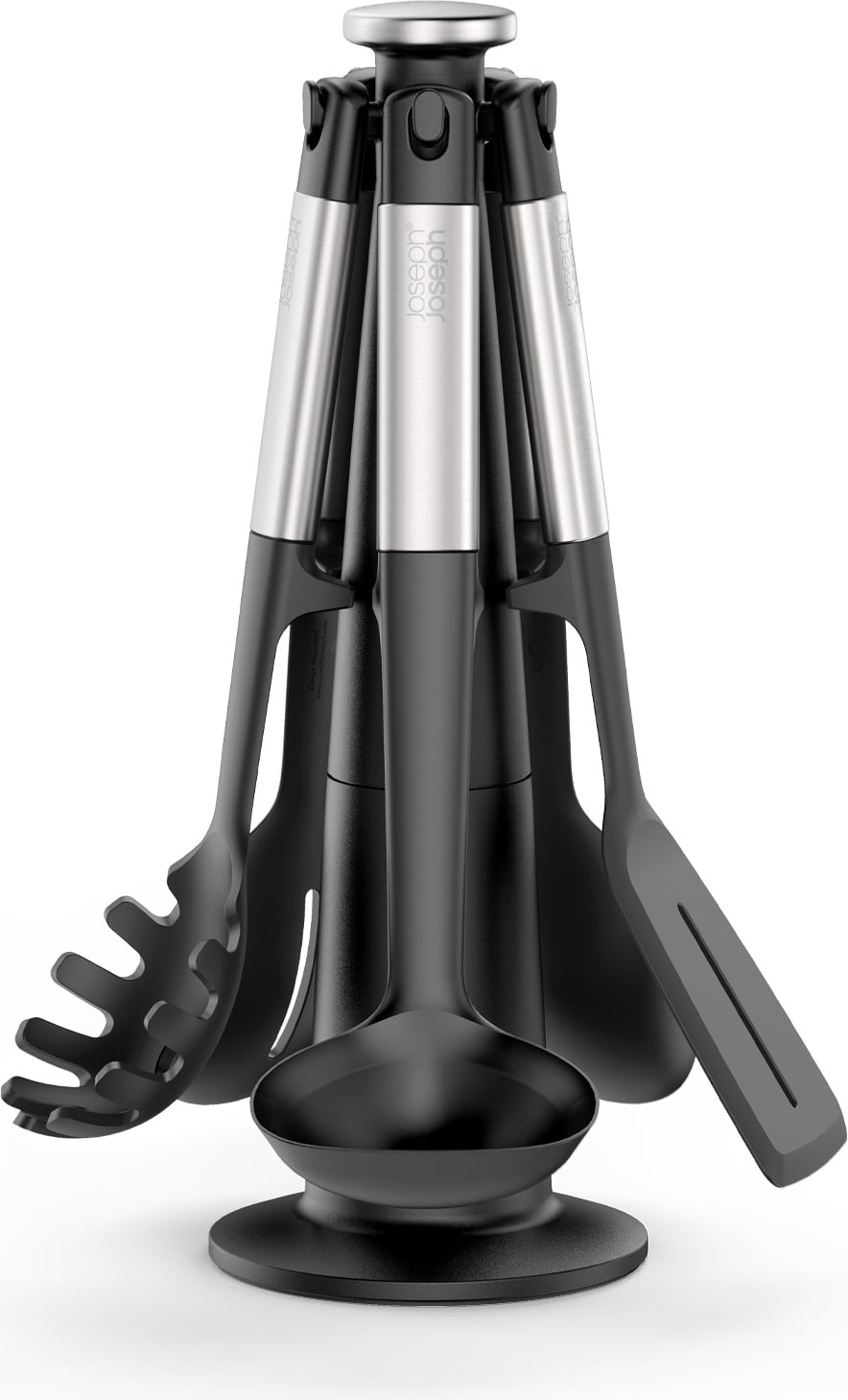 Elevate Küchenhelfer-Set, 6-teilig, schwarz-silber, mit Ständer
