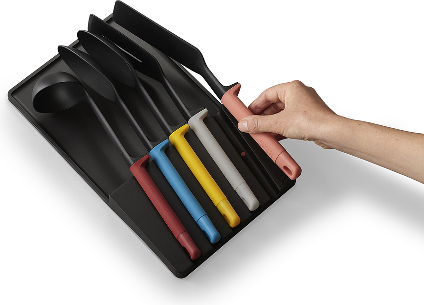 Elevate Kuhinjski pripomočki in noži z organizatorjem, barvni, 12-delni set