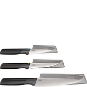 Elevate Schälmesser, Messer mit Wellenschliff und Kochmesser 3 El.