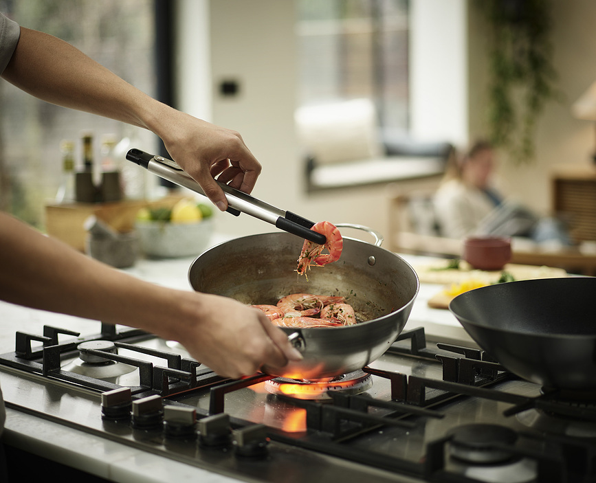 Elevate Set d'ustensiles de cuisine avec support, noir et argenté, Set 4 pièces