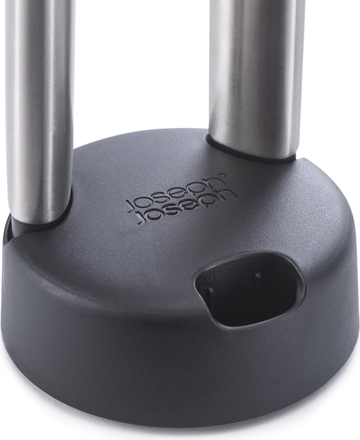 Elevate Set d'ustensiles de cuisine avec support, noir et argenté, Set 4 pièces