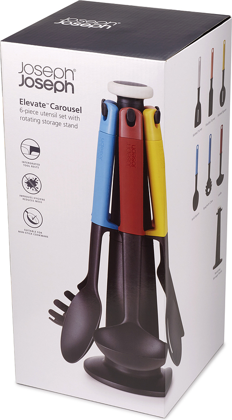 Elevate Set d'Ustensiles de Cuisine avec support, Set 7 pièces