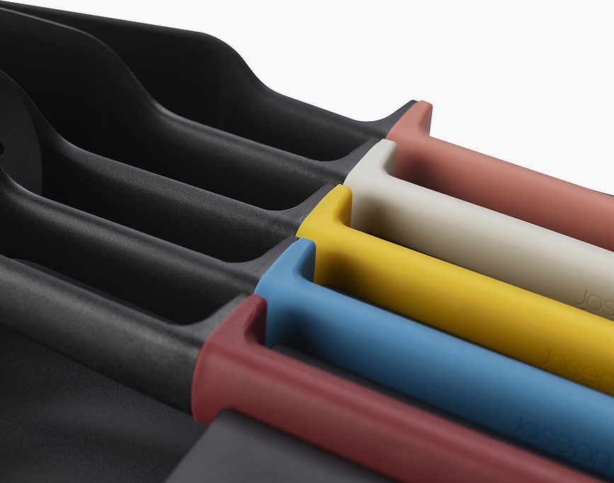 Elevate Set de Couteaux et Ustensiles de Cuisine avec organisateur, multicolores, Set 12 pièces