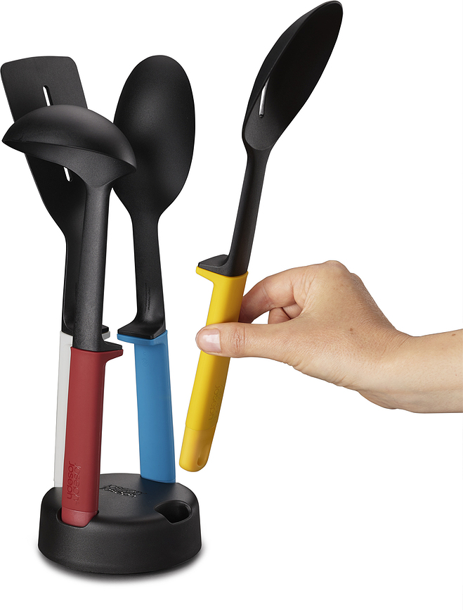 Elevate Slim Ustensiles de Cuisine sur support, multicolores, Set 5 pièces