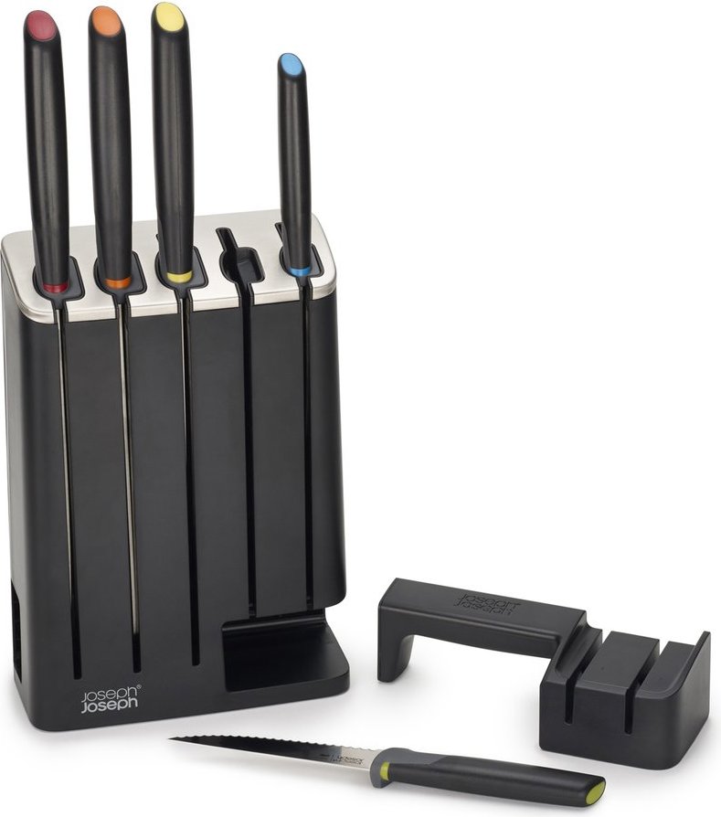 Elevate SlimBlock Knife block with five knives with sharpener - FA