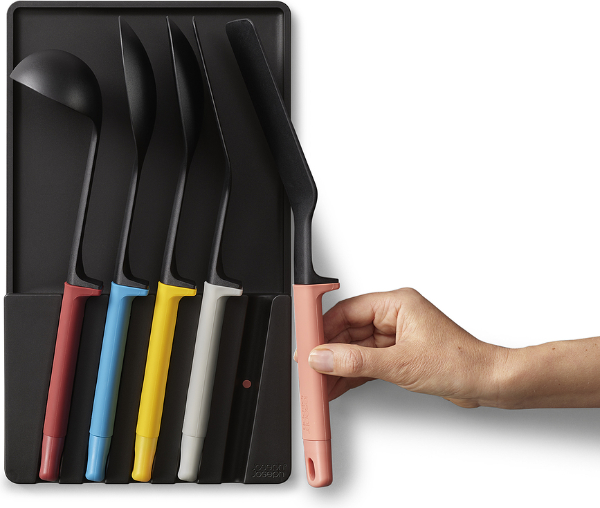 Elevate Ustensiles de Cuisine avec organisateur, multicolores, Set 6 pièces