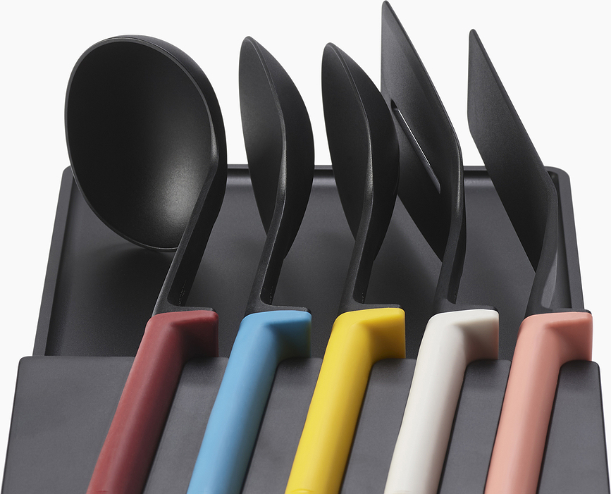 Elevate Ustensiles de Cuisine avec organisateur, multicolores, Set 6 pièces