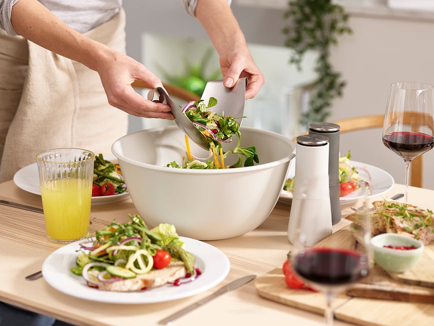 Ensaladera con servidores de ensalada Uno, Set de 3 piezas