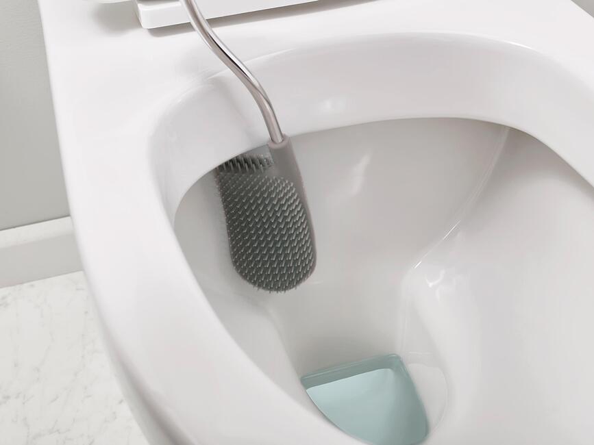 Escobilla de WC con depósito para detergente Flex, gris
