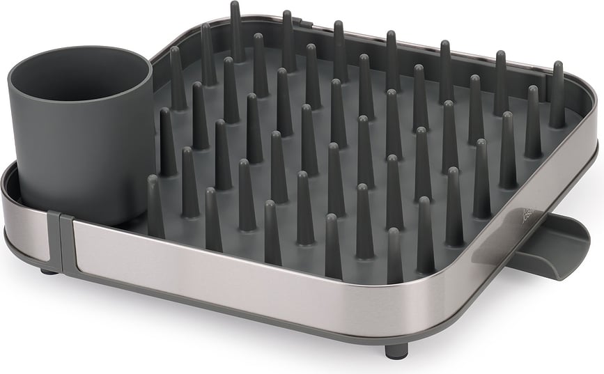 Escurridor de platos Duo, ajustable, negro y plateado