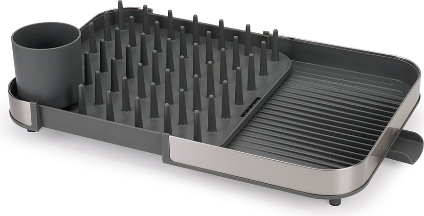 Escurridor de platos Duo, ajustable, negro y plateado