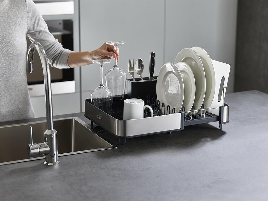 Escurridor de Platos Extend, de acero, grande, grafito