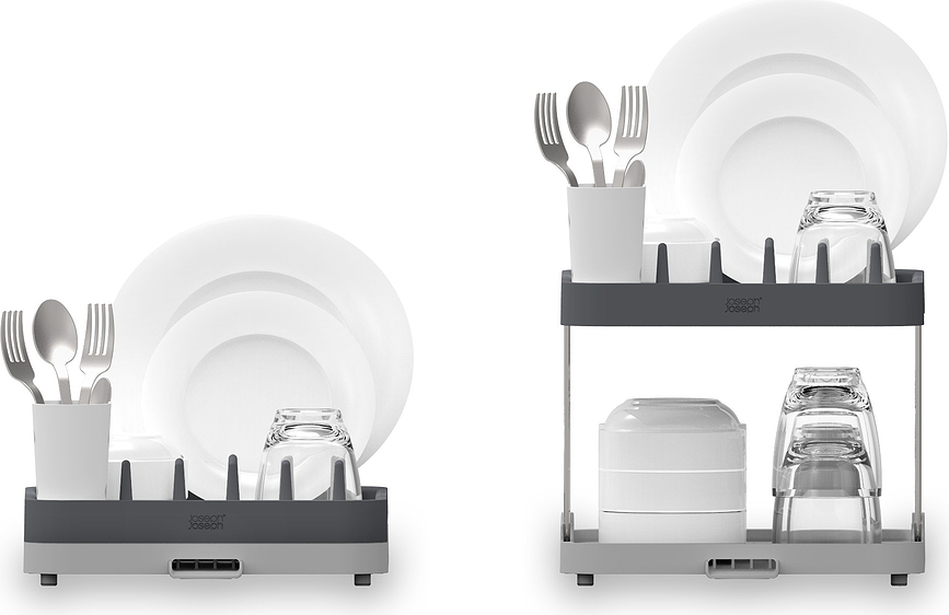 Escurridor de Platos Duo, de doble nivel, gris
