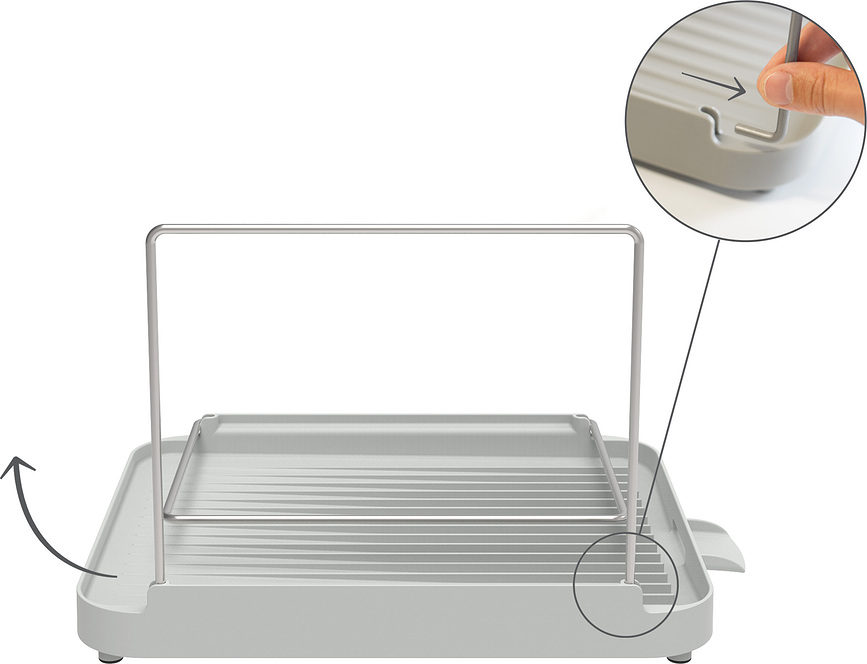 Escurridor de Platos Duo, de doble nivel, gris