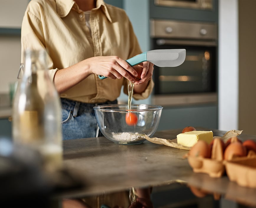 Espátula de cocina Duo, gris y azul
