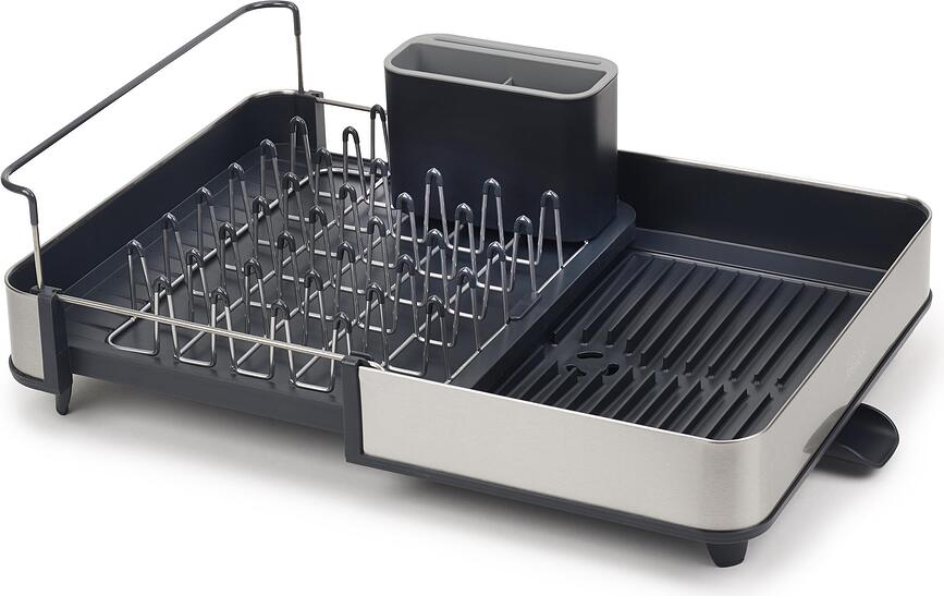 Extend Steel Égouttoir à Vaisselle, grand, avec distributeur, acier, Set 2 pièces