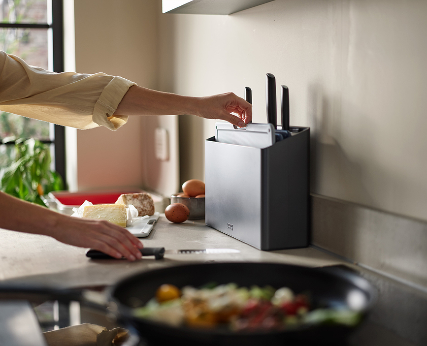 Folio Plus Set Planches à Découper et Couteaux, bleues, Set 9 pièces