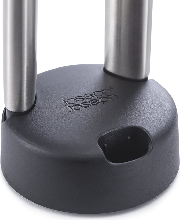 Juego de Utensilios de Cocina con soporte Elevate, negro y plateado, Set de 4 piezas