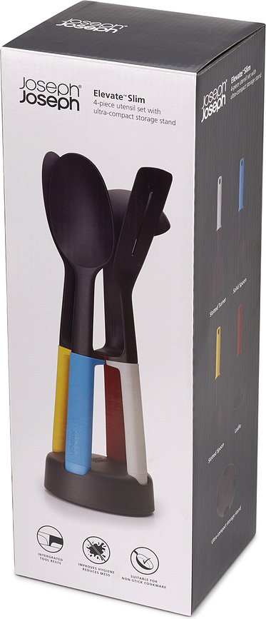 Juego de Utensilios de Cocina Elevate Slim, con soporte, multicolor, 5 piezas