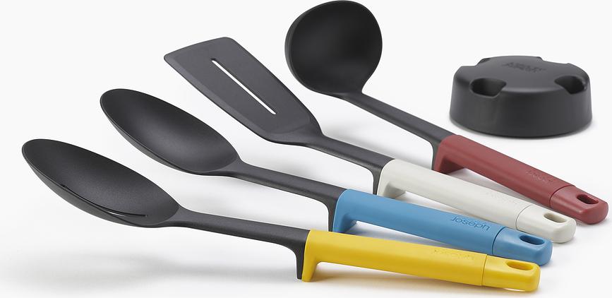 Juego de Utensilios de Cocina Elevate Slim, con soporte, multicolor, 5 piezas