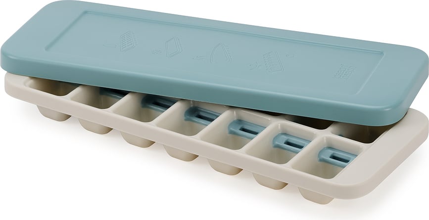 Molde para hielo Duo, azul y gris, con tapa