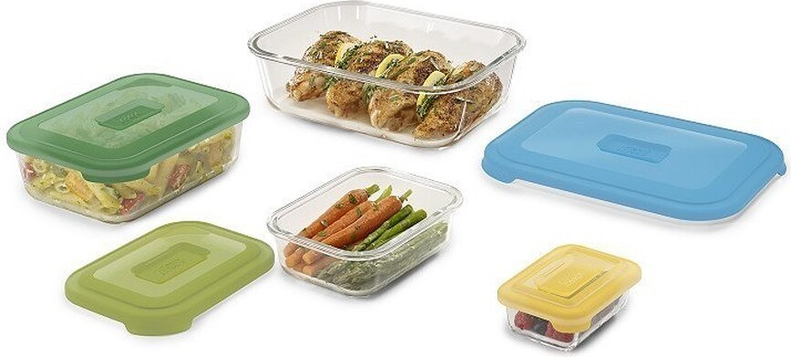 Nest Glass Storage Boîtes de conservation, en verre, Lot de 4