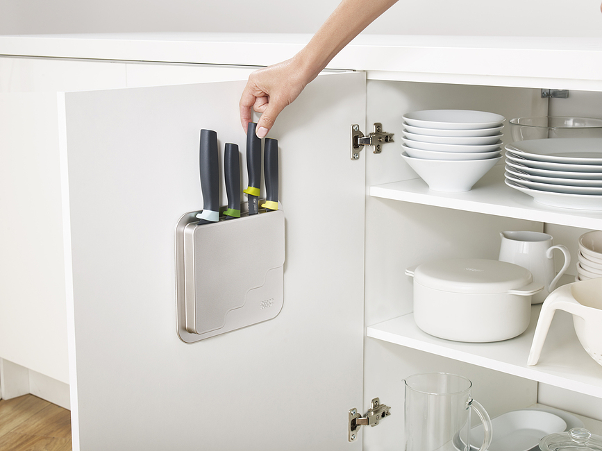 Organizador colgante Door Stone, con 4 cuchillos