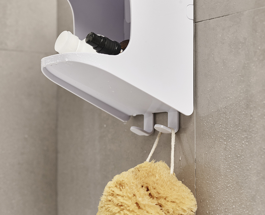 Organizador de baño de pared Capsule, 45 cm, blanco