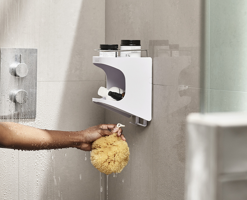 Organizador de baño de pared Capsule, 45 cm, blanco