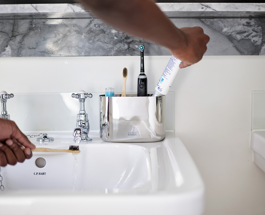 Organizador de Cepillos de Dientes de acero, EasyStore Luxe