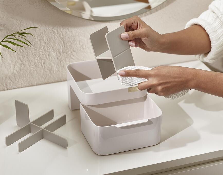 Organizador de cosméticos con espejo Viva M, Set de 2 piezas