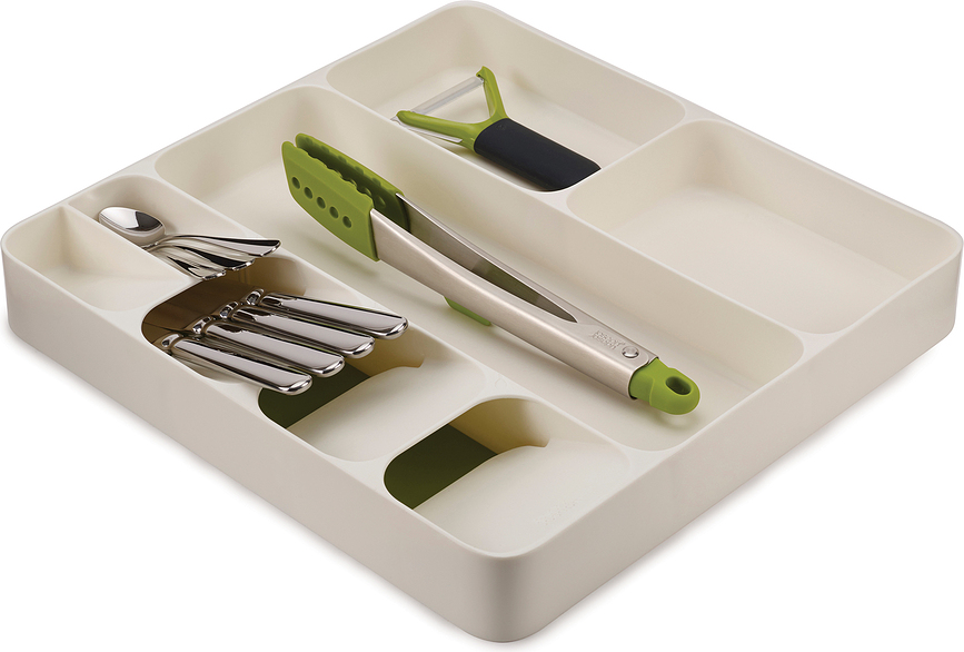 Organizador de cubiertos para cajones DrawerStore, gris