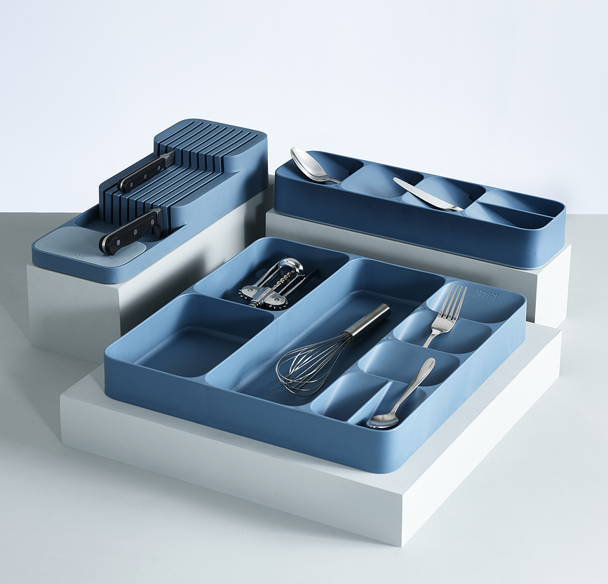 Organizador de cubiertos para cajones DrawerStore, gris