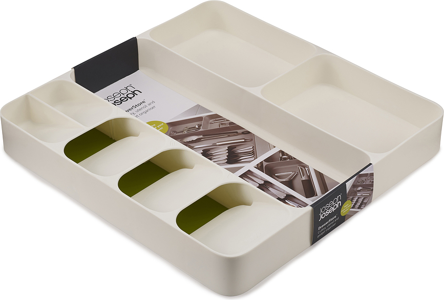 Organizador de cubiertos para cajones DrawerStore, gris