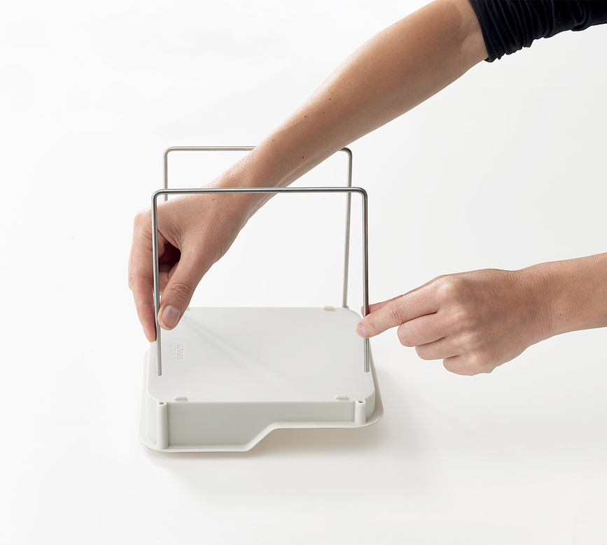 Organizador de Dos Niveles Duo, gris, con cajón, para armario