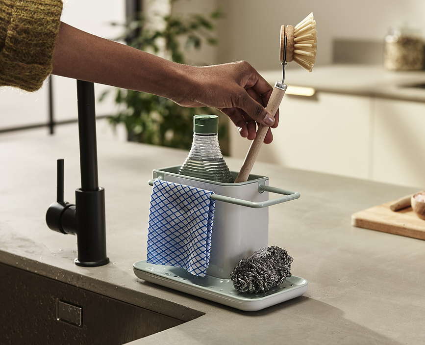 Organizador para fregadero Caddy, verde salvia