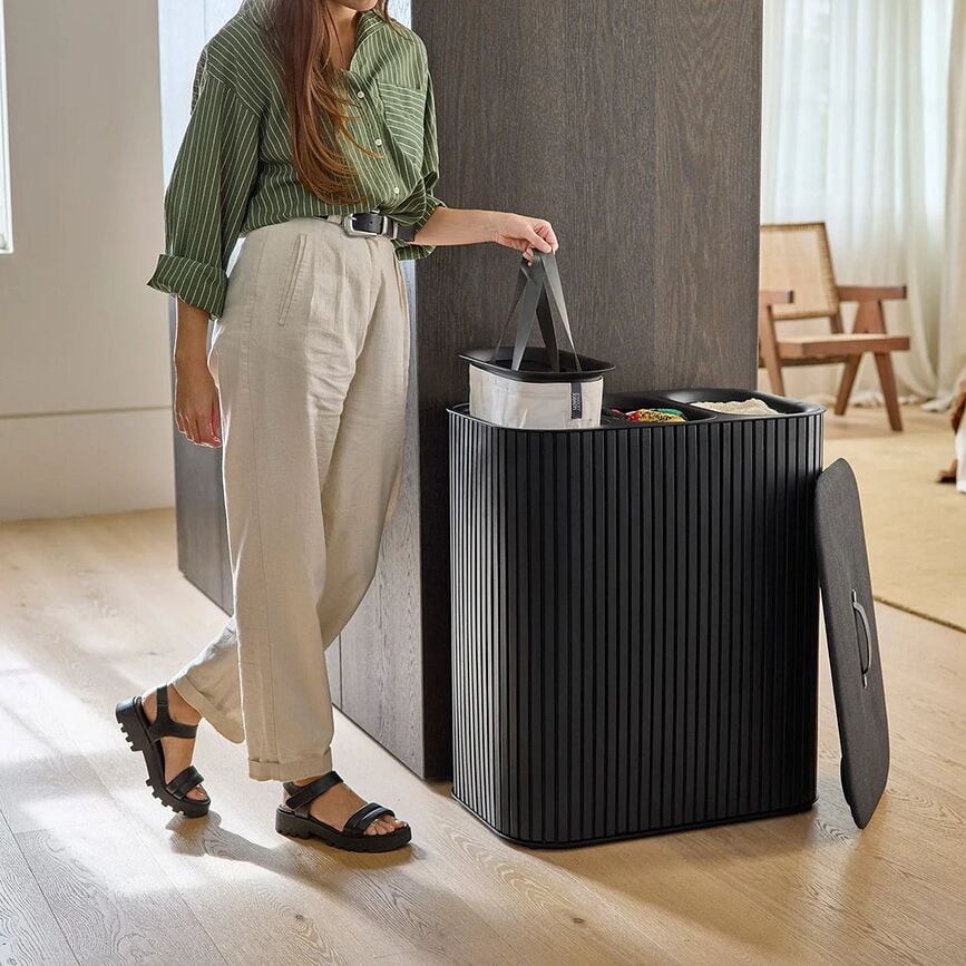 Panier à linge Tota Trio Luxe 90 L, beige