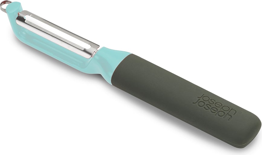 Pelador giratorio Duo, negro y azul